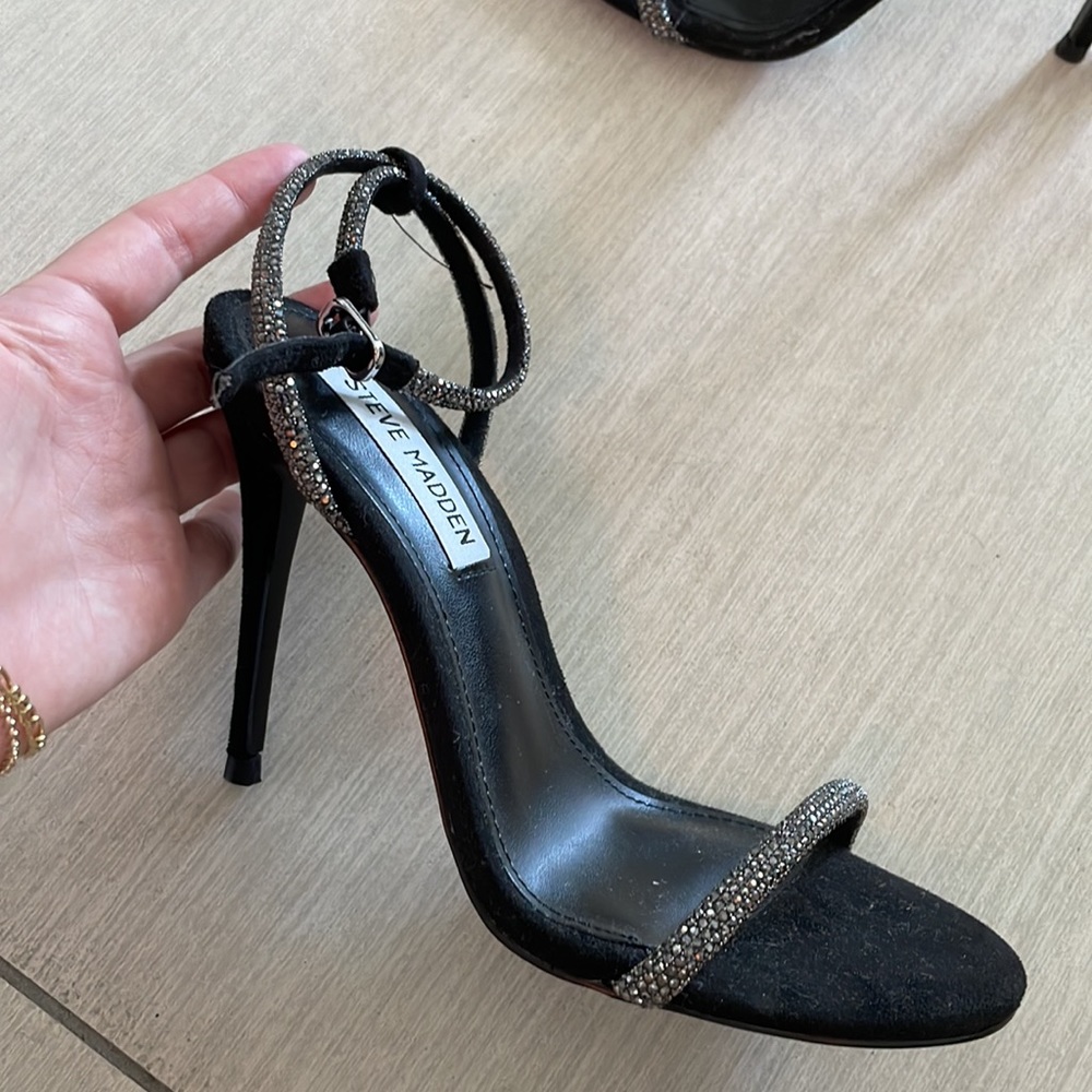 Black rhinestone 4 inch heels - Picture 2 of 2